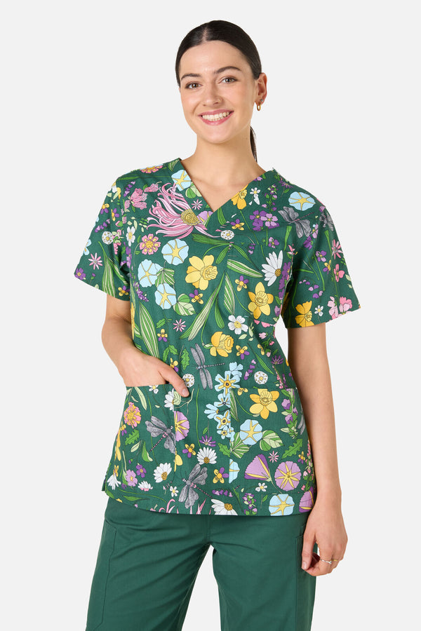 Princess Highway - Magical Garden Top&Pant scrubs - green