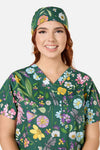 Princess Highway - Magical Garden scrub hat - green