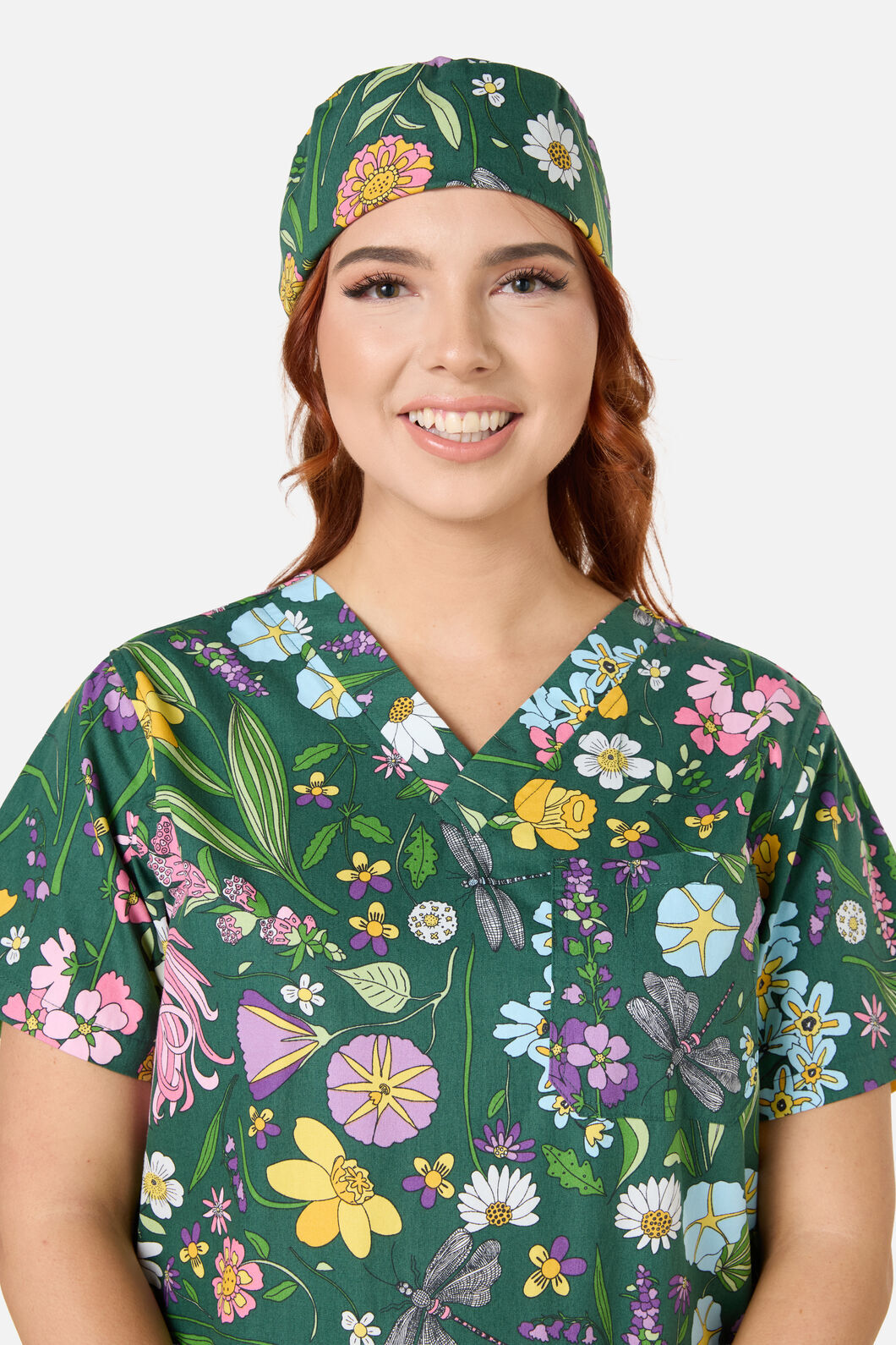 Princess Highway - Magical Garden scrub hat - green