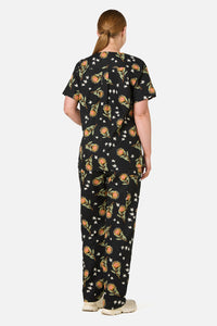 Princess Highway - Pincushion Protea Scrub Set - black