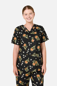 Princess Highway - Pincushion Protea Scrub Set - black