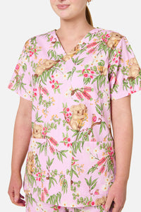Princess Highway - Native Koala Scrub Set Pink - pink