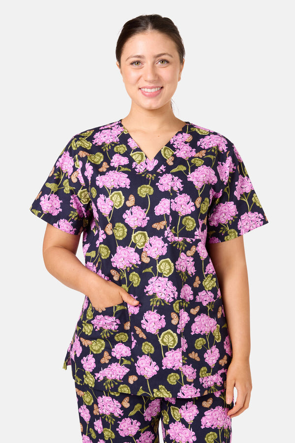 Princess Highway - Geranium Scrub Set - navy