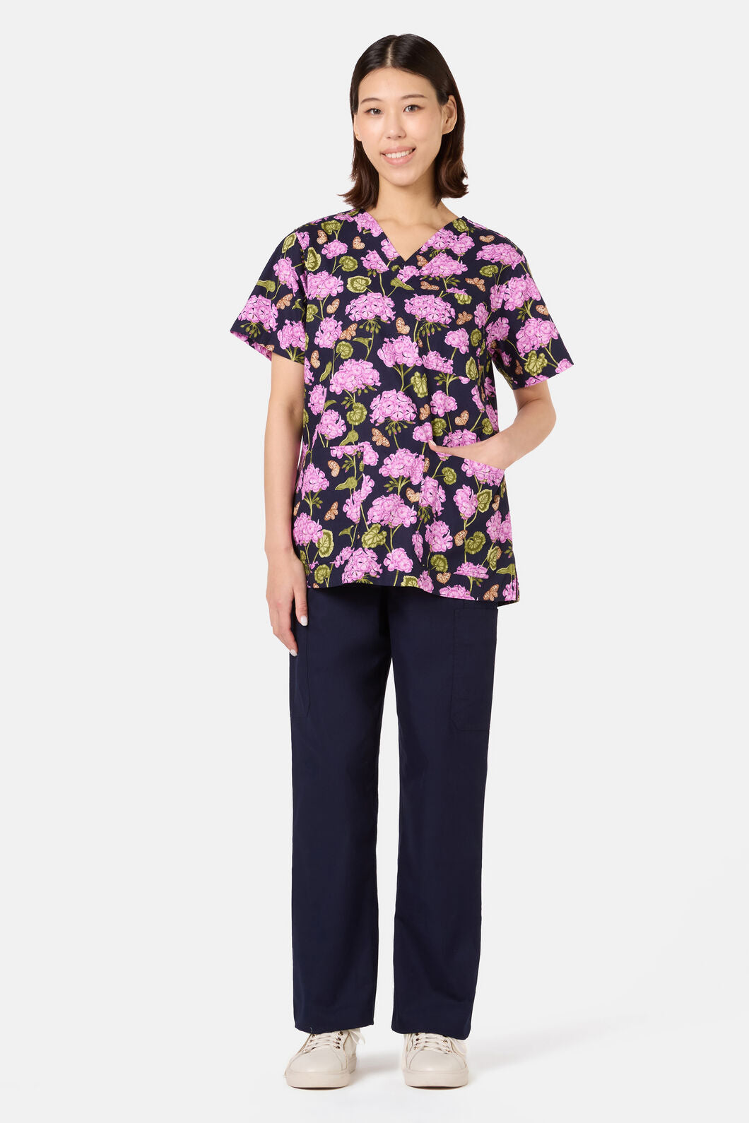 Princess Highway - Geranium Mixed Scrub Set - navy