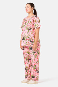 Princess Highway - Pretty Swans Scrub Set - pink