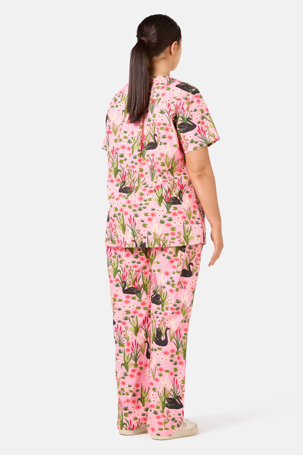 Princess Highway - Pretty Swans Scrub Set - pink