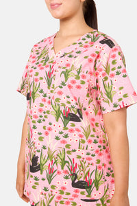 Princess Highway - Pretty Swans Scrub Set - pink