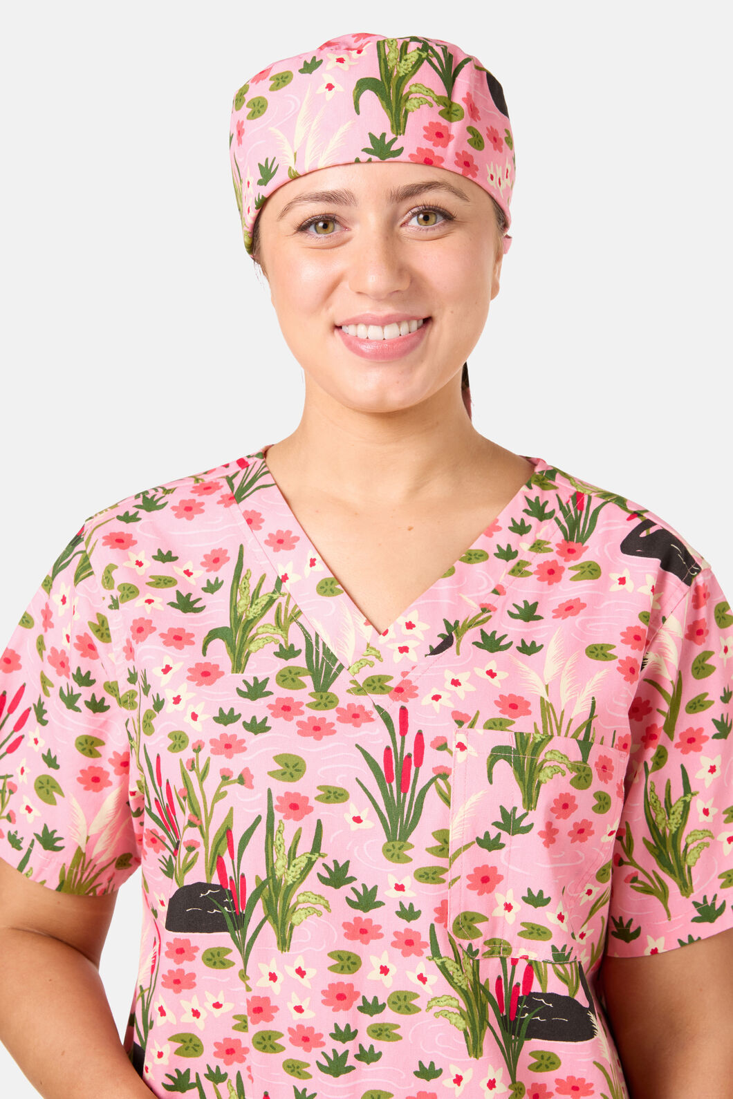 Princess Highway - Pretty Swans Scrub Hat - pink