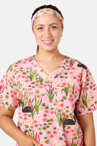Princess Highway - Pretty Swans Scrub Headband - pink