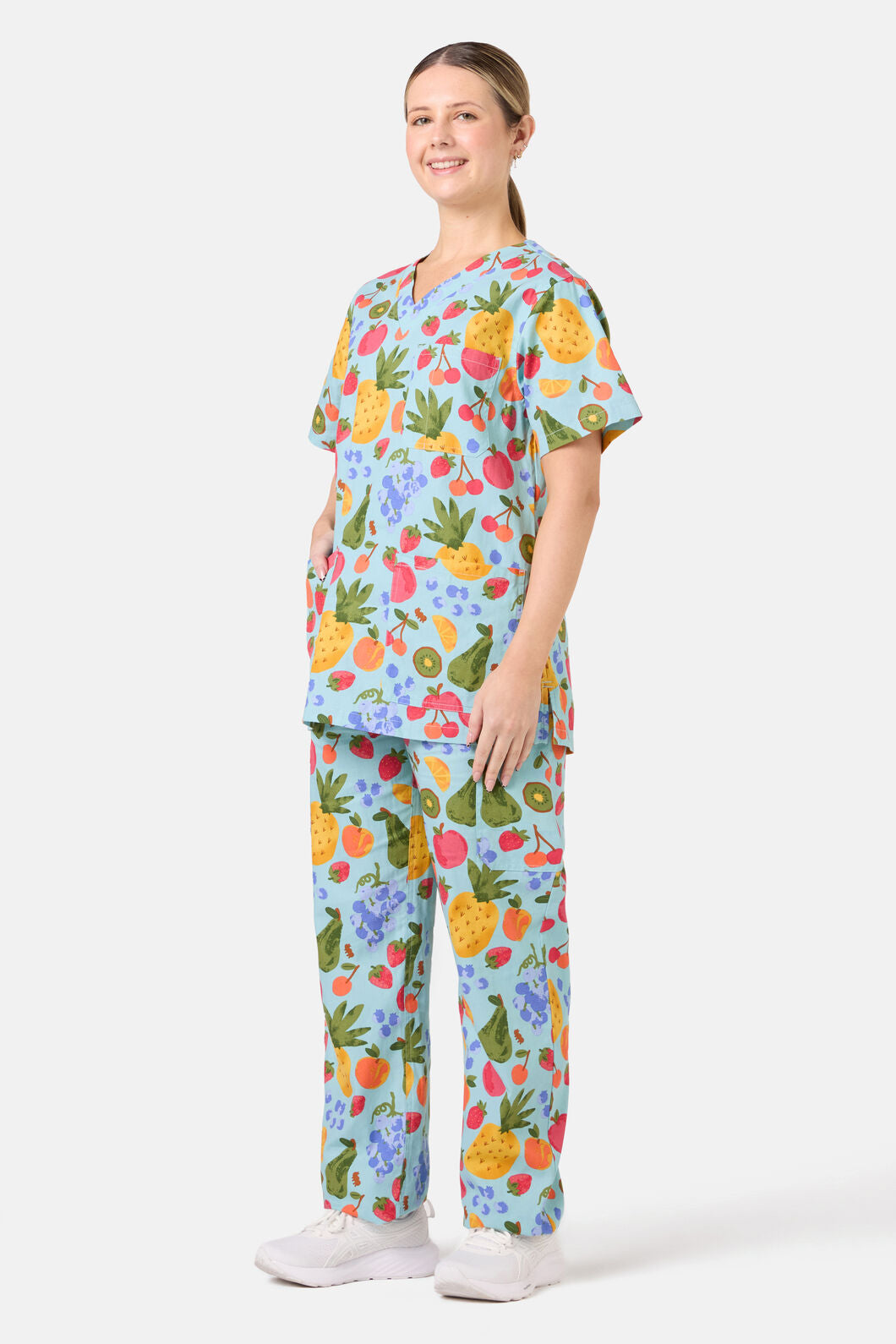 Princess Highway - Blue Fruitbowl Scrub Set - blue