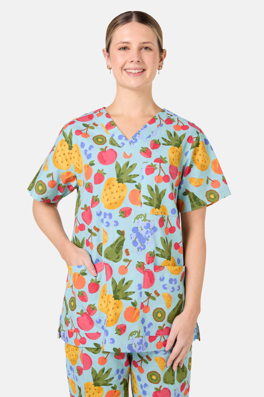Princess Highway - Blue Fruitbowl Scrub Set - blue