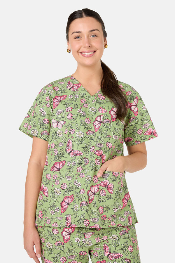 Princess Highway - Yvette Butterfly Scrub Set - green