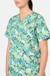 Princess Highway - Flower Cats Scrub Set - green