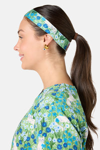 Princess Highway - Flower Cats Scrub Headband - green