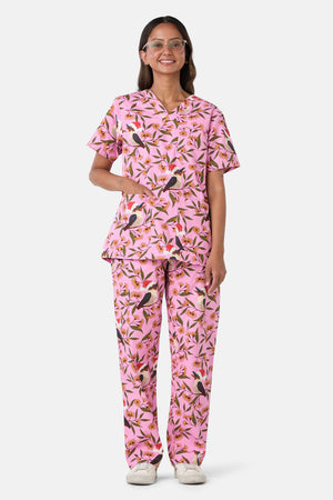 Princess Highway - Christmas Kookaburra Scrub Set - pink