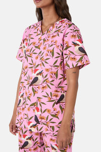 Princess Highway - Christmas Kookaburra Scrub Set - pink