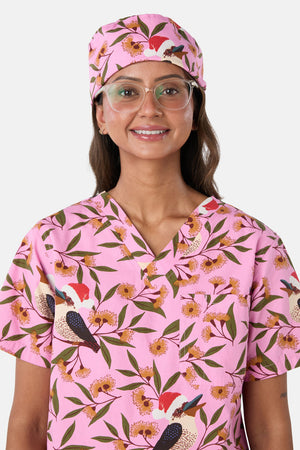 Princess Highway - Christmas Kookaburra Scrub Hat - pink