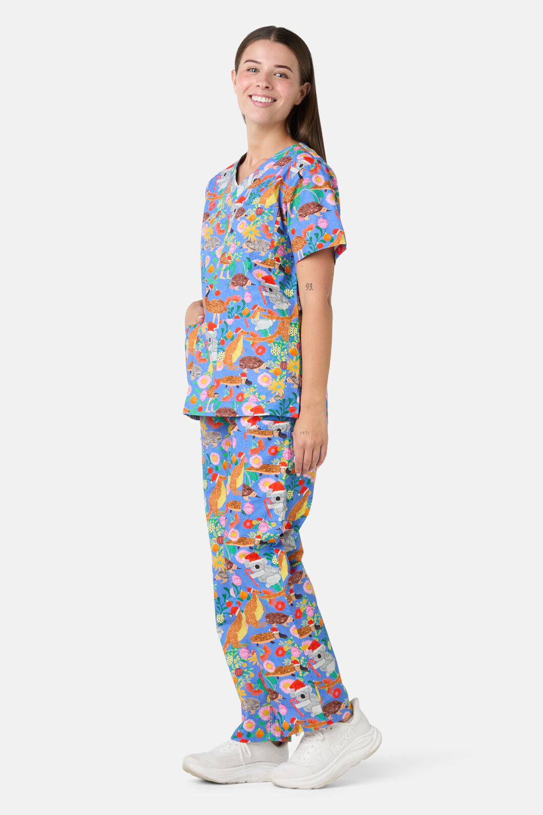 Princess Highway - Bush Christmas Scrub Set - blue