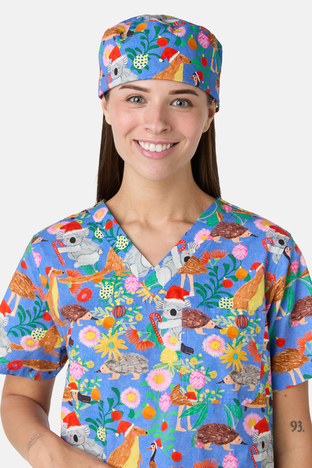 Princess Highway - Bush Christmas Scrub Hat - blue