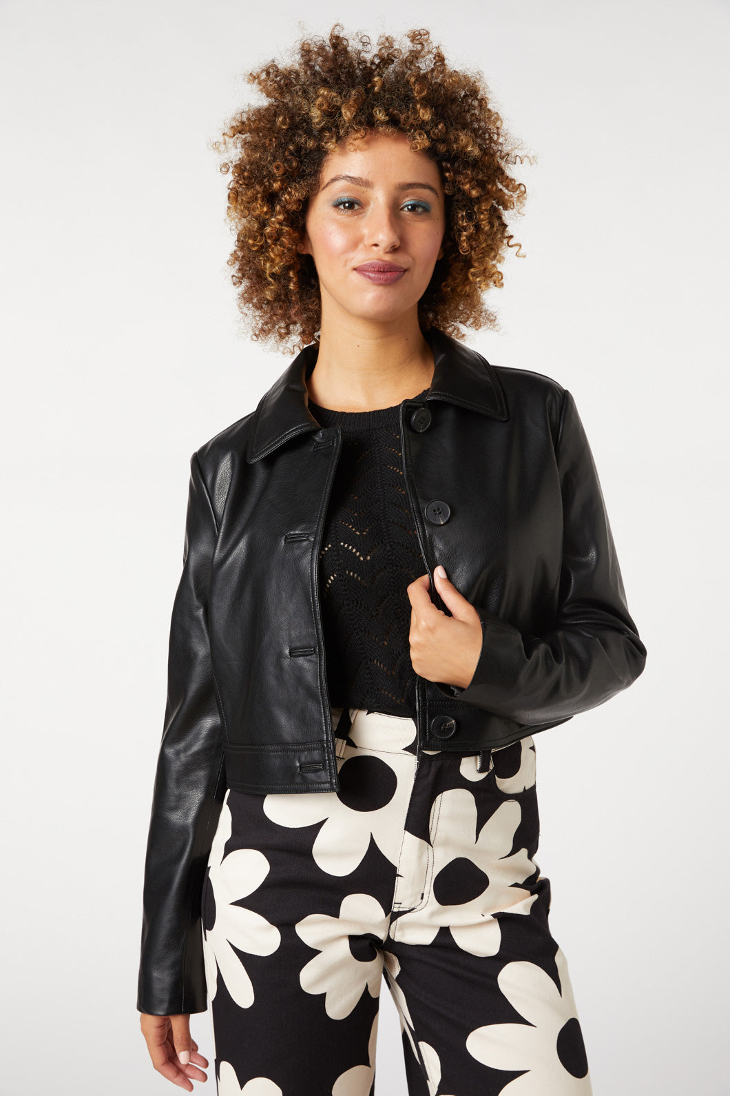 Pleather cardigan cheap