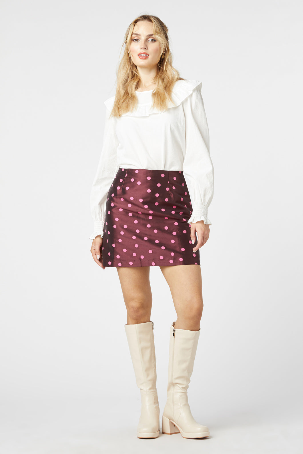Princess Highway - Bonnie Spot Skirt - berry