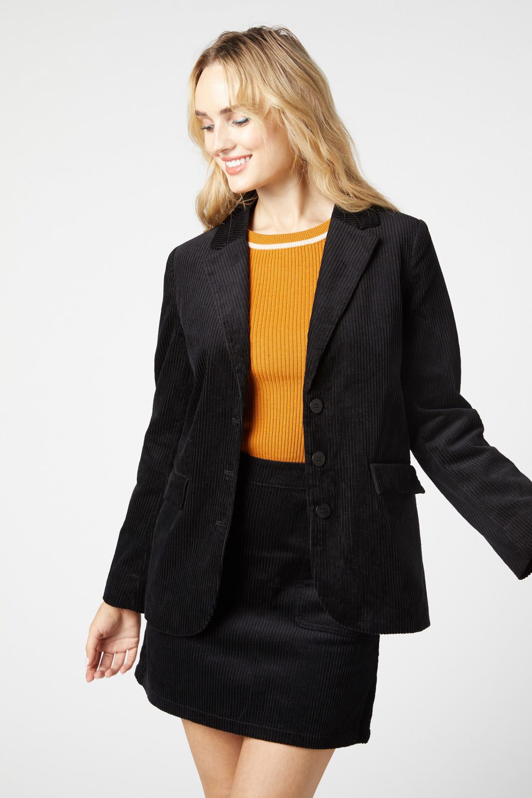 Black cord blazer womens hotsell