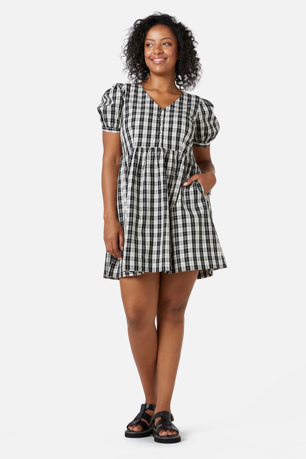 Checked hotsell smock dress