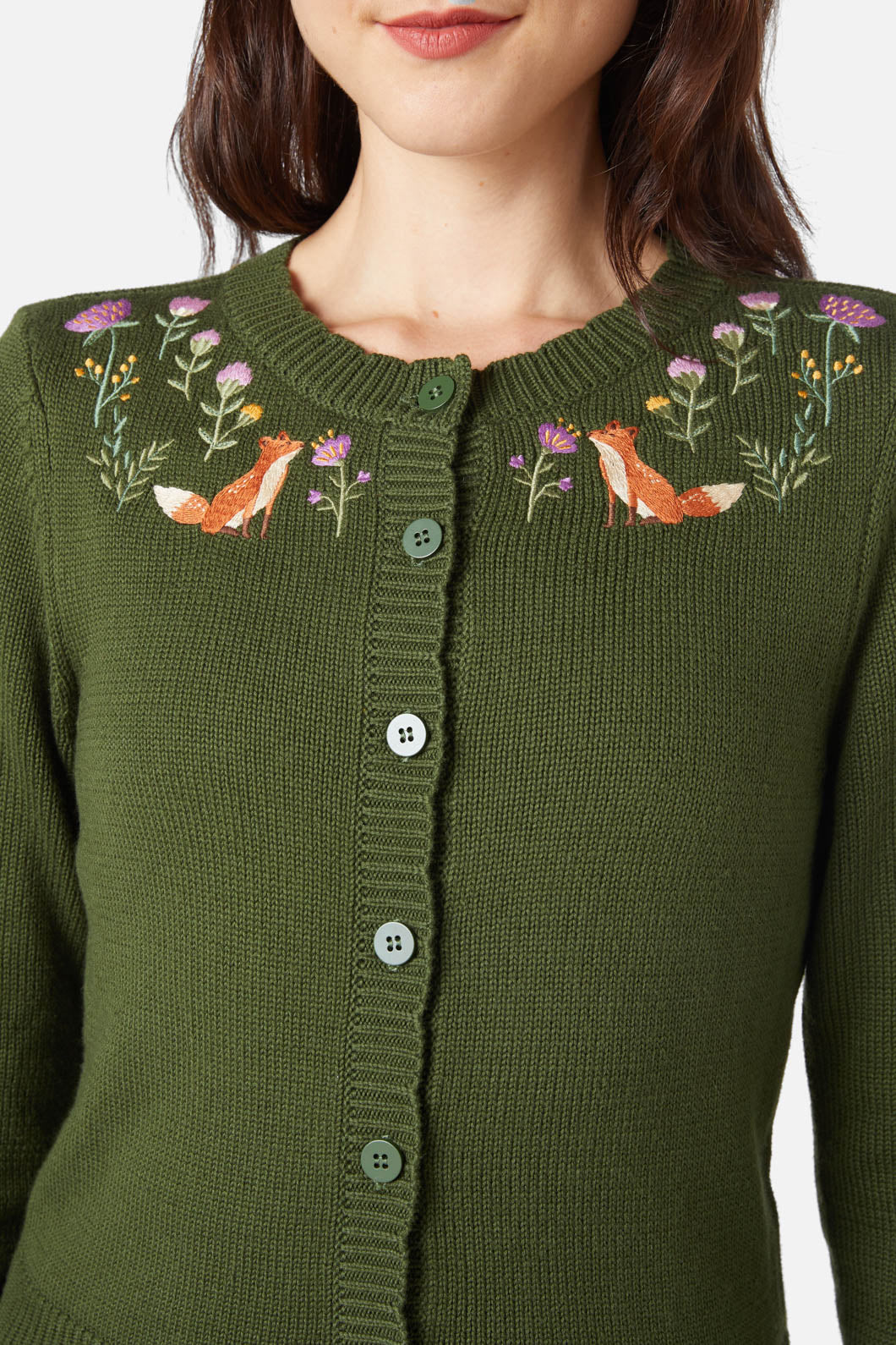 Fox Embroidered Cardi Princess Highway