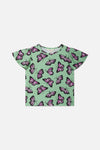 Princess Highway - Flutter Kids Frill Tee - green