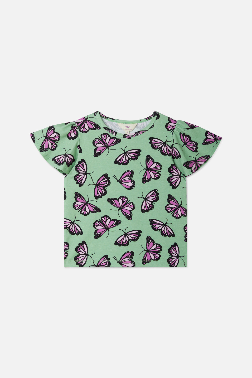 Princess Highway - Flutter Kids Frill Tee - green