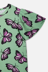 Princess Highway - Flutter Kids Frill Tee - green